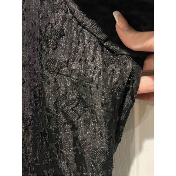 NWOT Endless Rose Texture Floral Organza Black Puff Sleeve Mini Dress Large - Picture 7 of 16